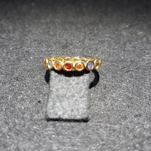 Multi Colored Sapphire Eternity Band S10